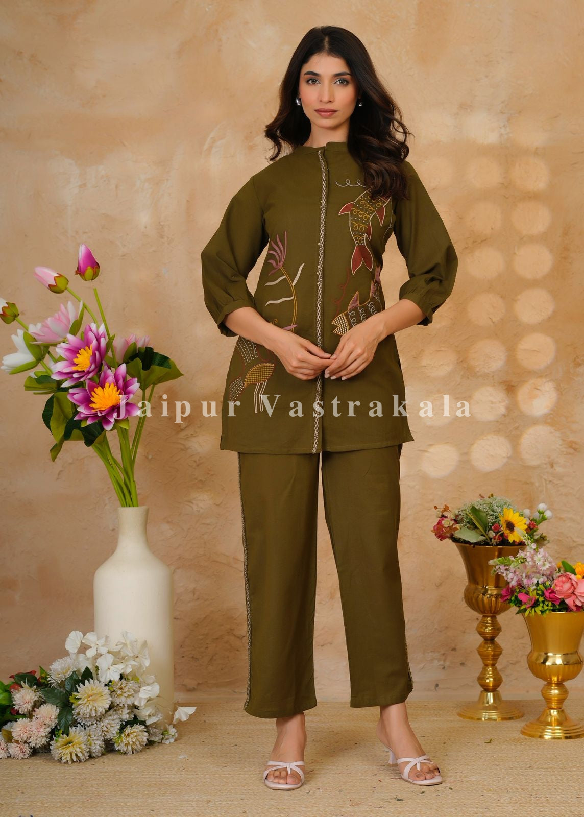 Olive Habitat Cotton Flex Co-ord Set