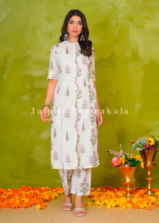 Pine Boota Fusion Kurti Pant Coord