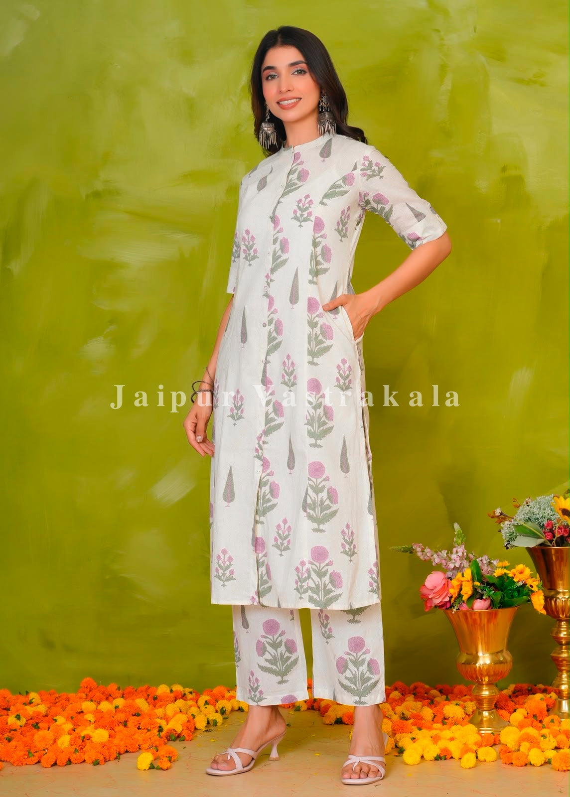 Pine Boota Fusion Kurti Pant Coord