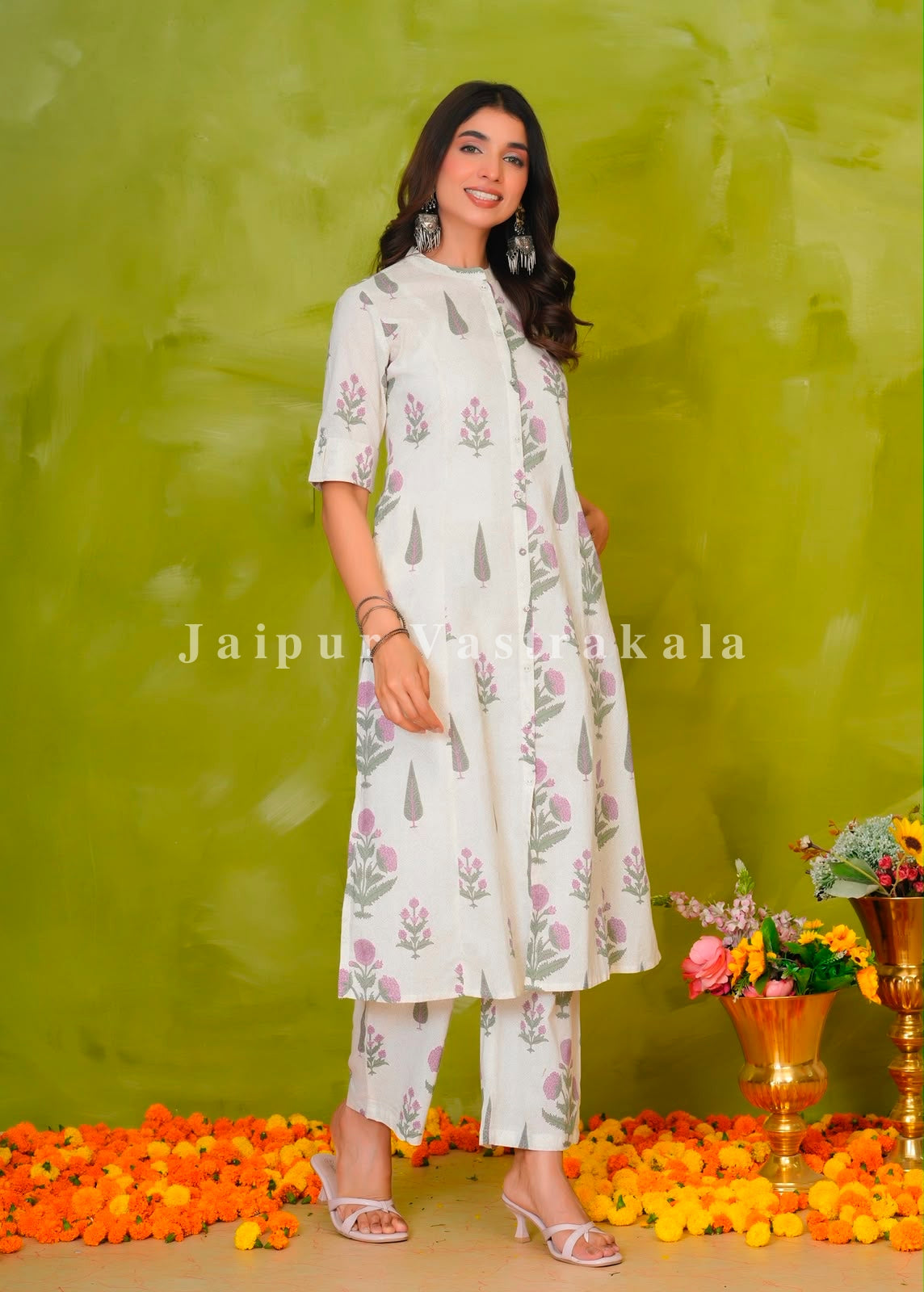 Pine Boota Fusion Kurti Pant Coord