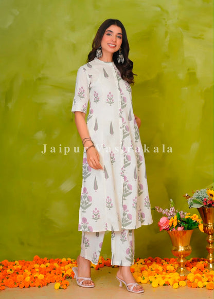 Pine Boota Fusion Kurti Pant Coord