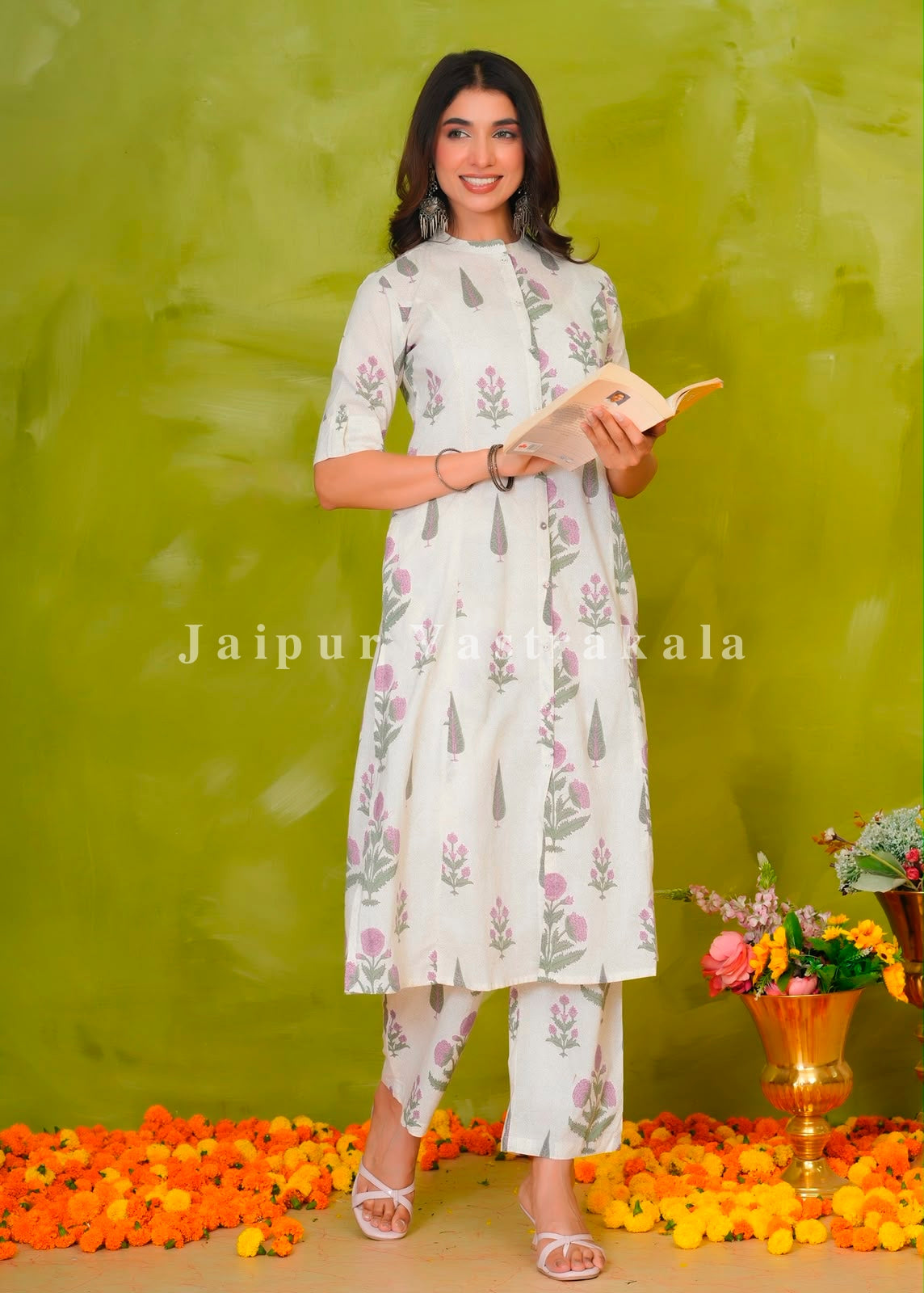 Pine Boota Fusion Kurti Pant Coord