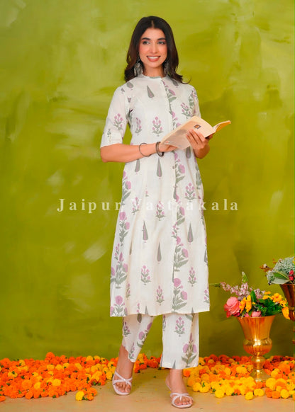 Pine Boota Fusion Kurti Pant Coord