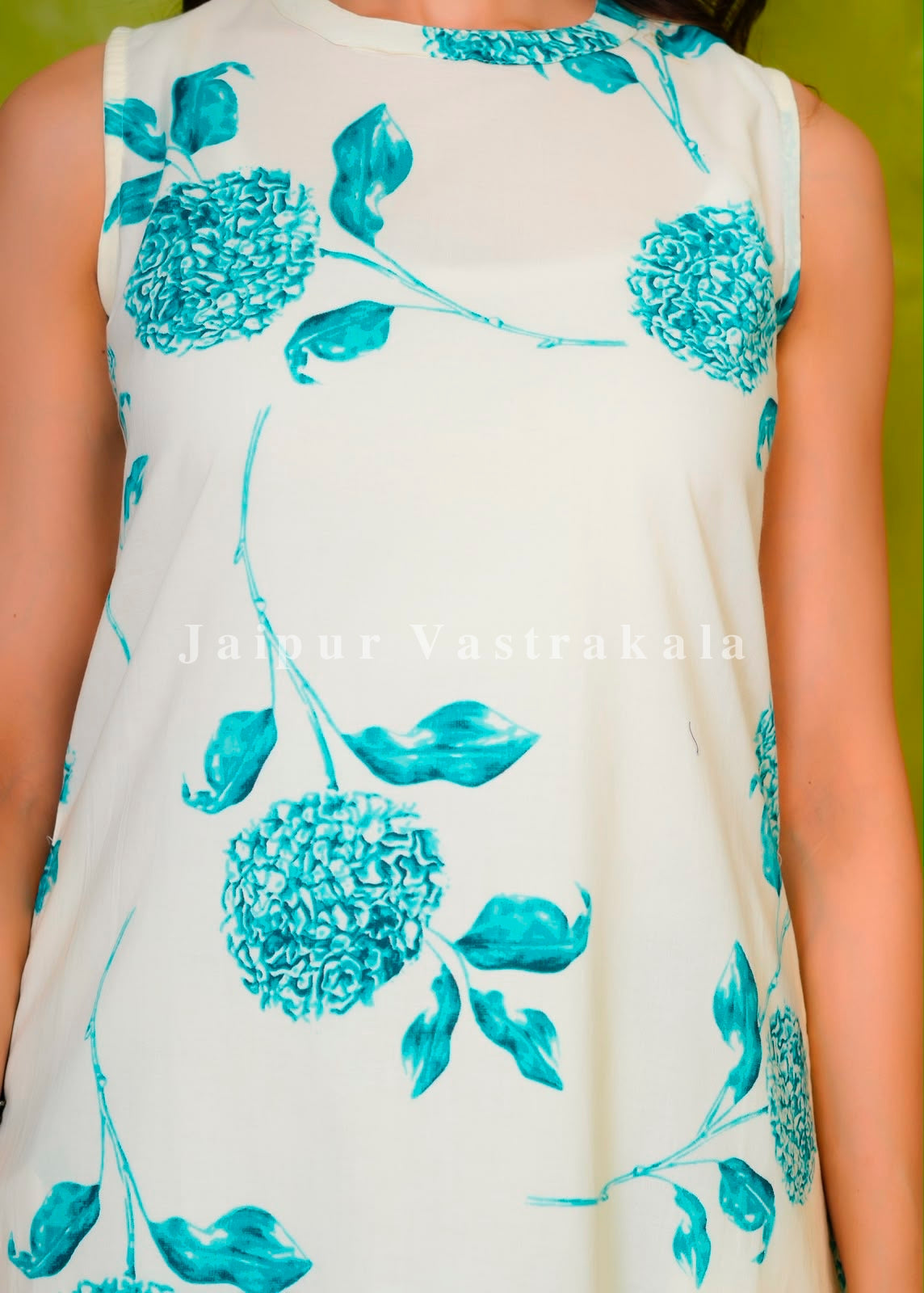 Azure Whispers Sleeveless Kurti Pant Coord