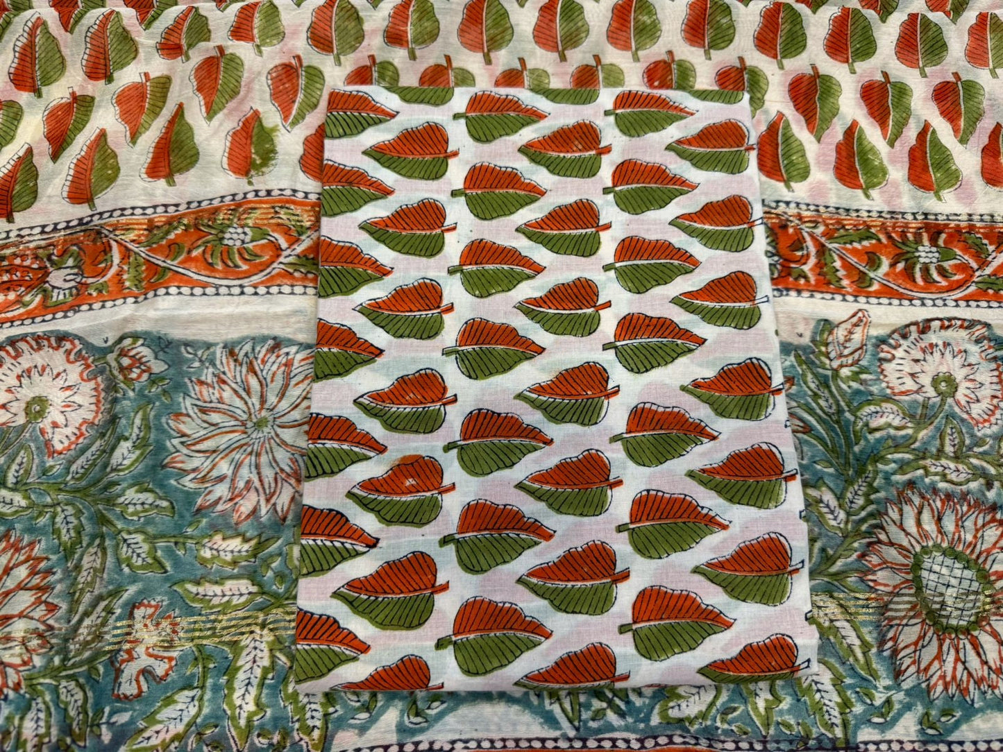 hand block printed chanderi silk suit