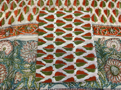 hand block printed chanderi silk suit