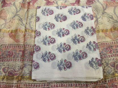 hand block printed chanderi silk suit