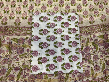 hand block printed chanderi silk suit