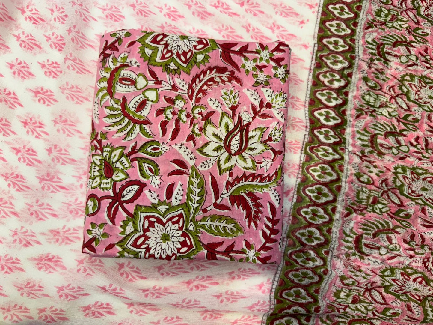 Cotton Suit with Chiffon Duppata