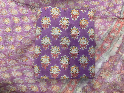 Cotton Hand Work Suit with Chiffon Dupatta