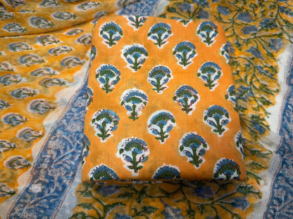 Cotton Suit with Chiffon Duppata