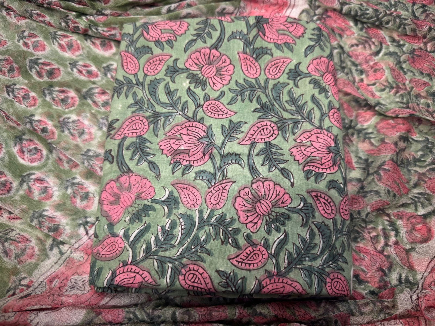 Cotton Suit with Chiffon Duppata