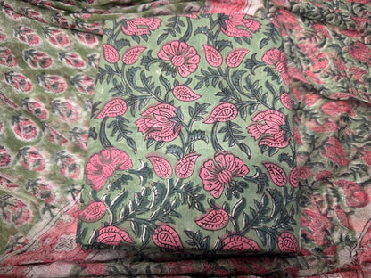 Cotton Suit with Chiffon Duppata