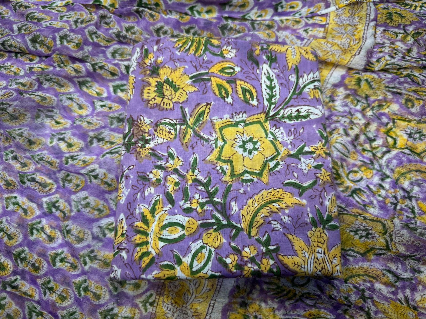 Cotton Suit with Chiffon Duppata