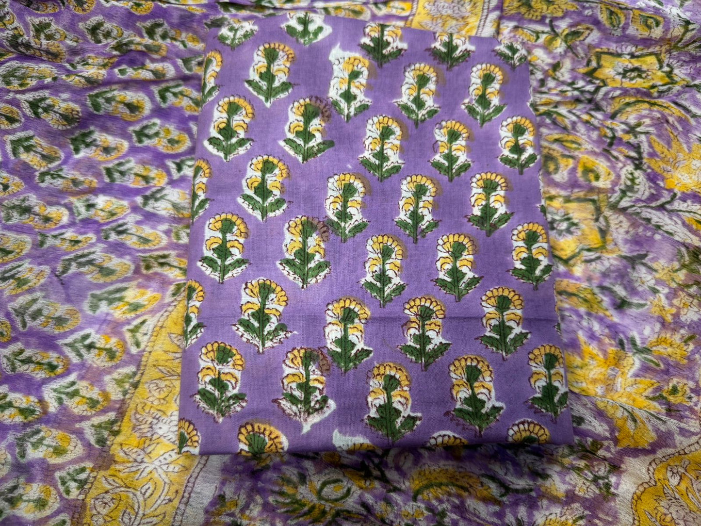 Cotton Suit with Chiffon Duppata