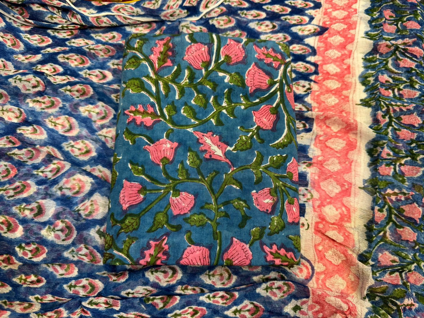 Cotton Suit with Chiffon Duppata