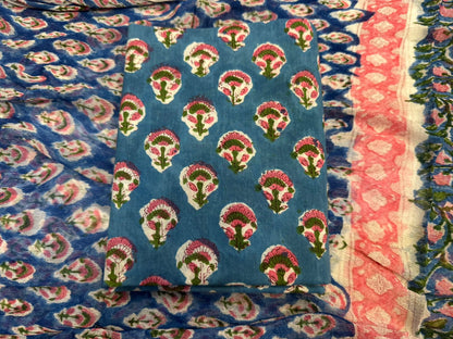 Cotton Suit with Chiffon Duppata