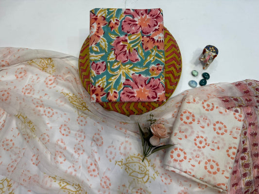 Cotton Suit with Chiffon Duppata