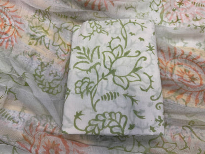 Cotton Suit with Chiffon Duppata
