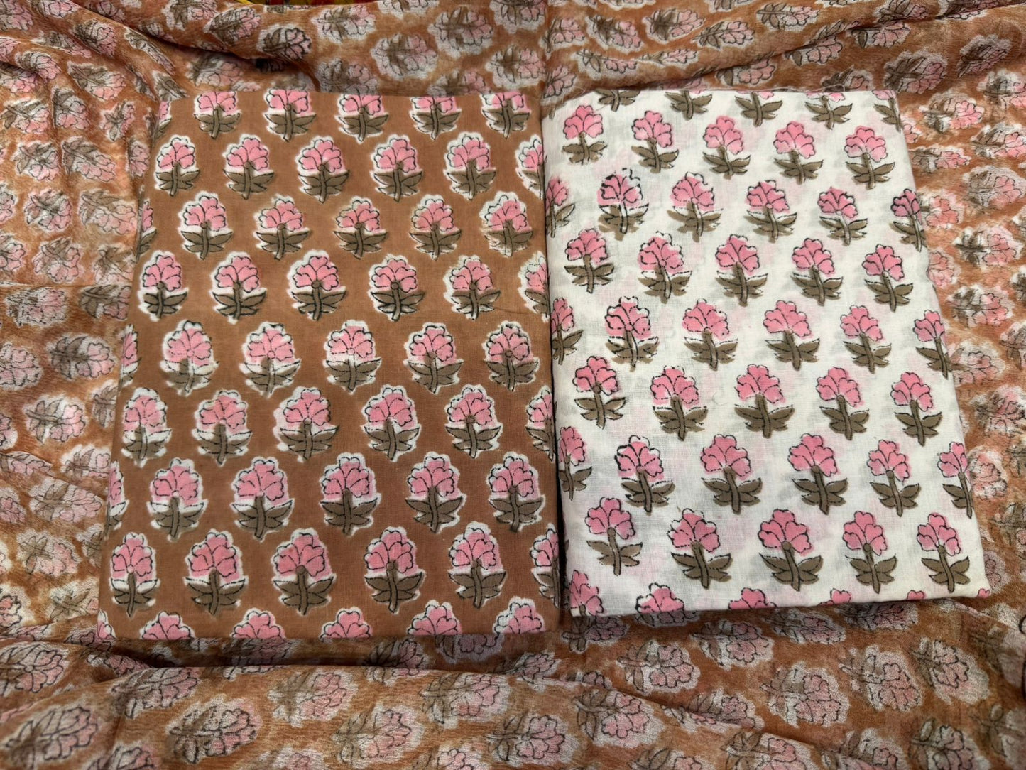 Cotton Suit with Chiffon Duppata