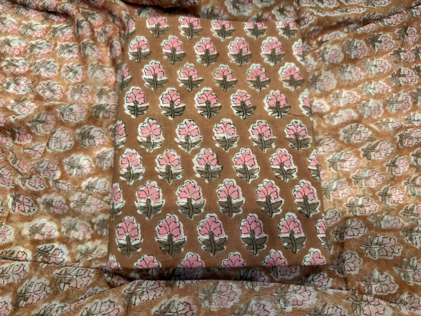 Cotton Suit with Chiffon Duppata