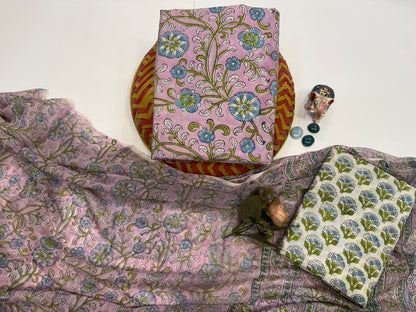 Cotton Suit with Chiffon Duppata
