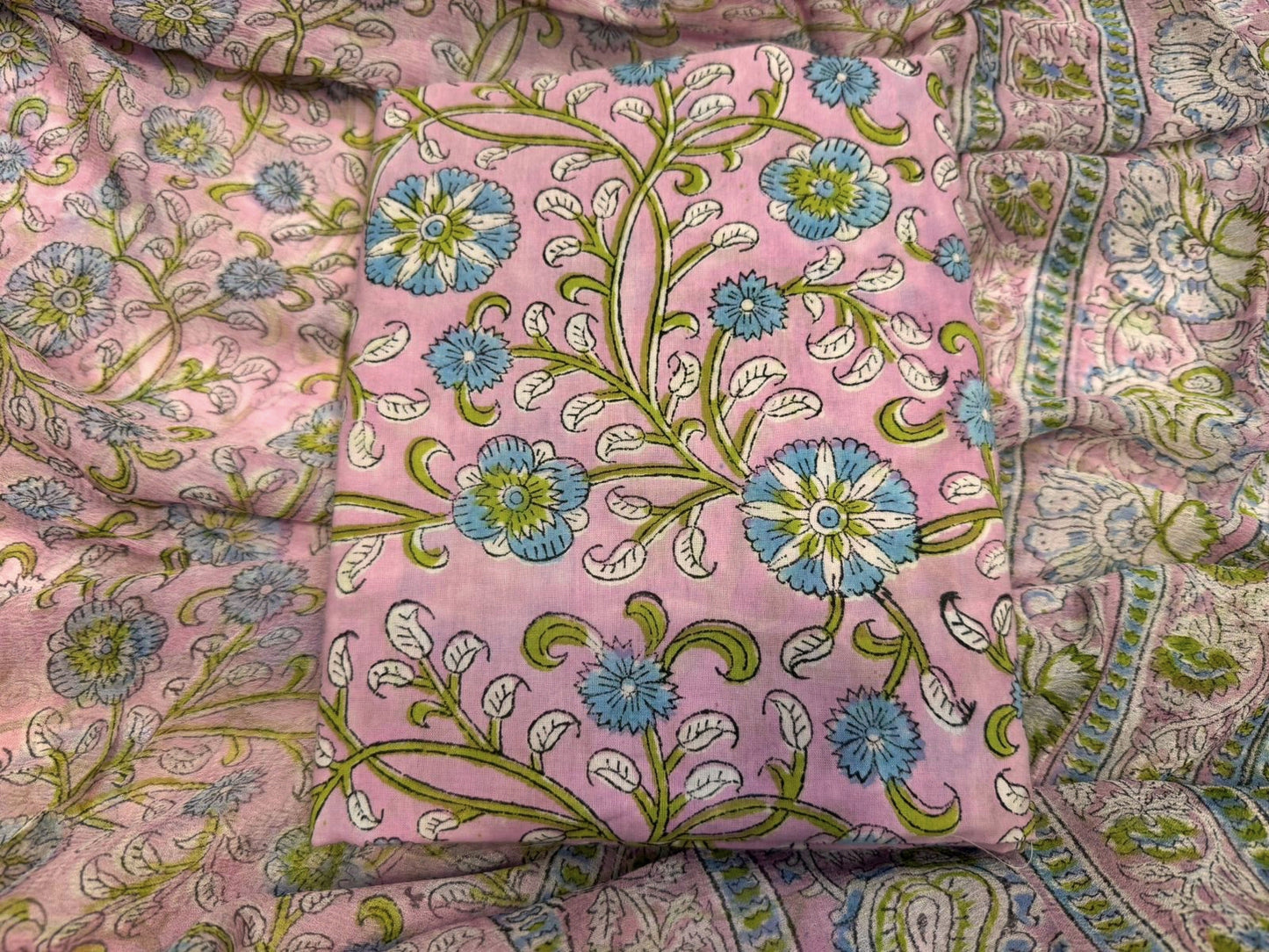 Cotton Suit with Chiffon Duppata