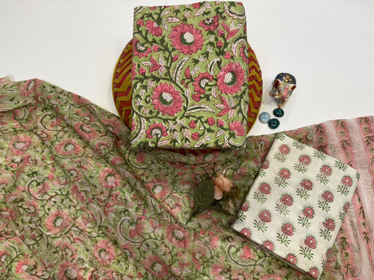 Cotton Suit with Chiffon Duppata