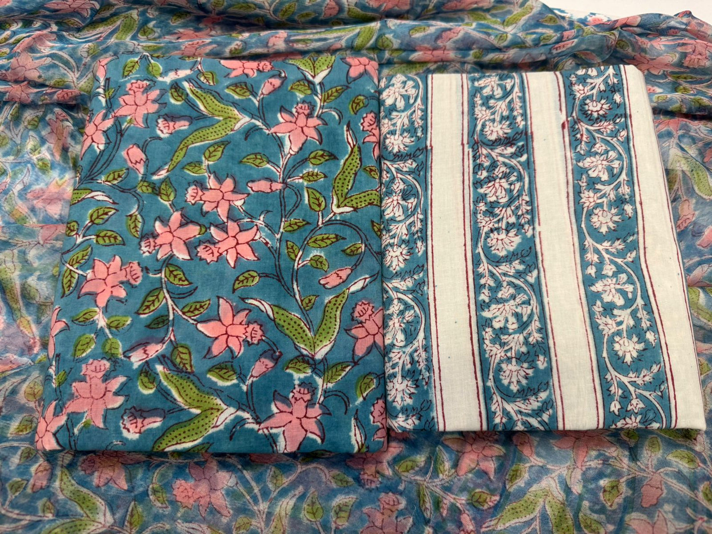 Cotton Suit with Chiffon Duppata