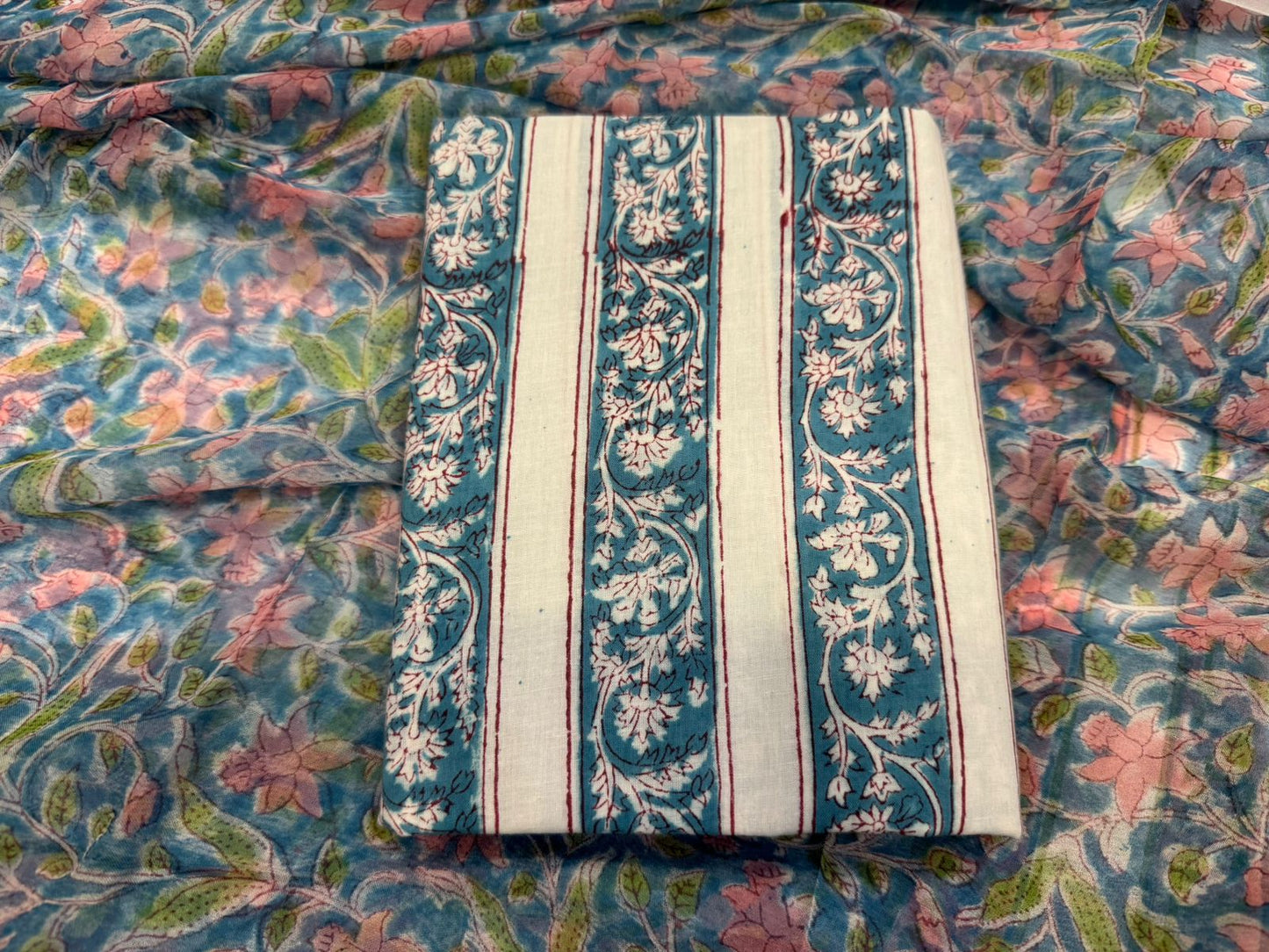Cotton Suit with Chiffon Duppata