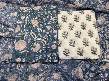 Cotton Suit with Chiffon Duppata