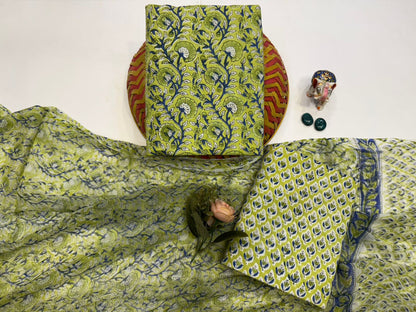 Cotton Suit with Chiffon Duppata