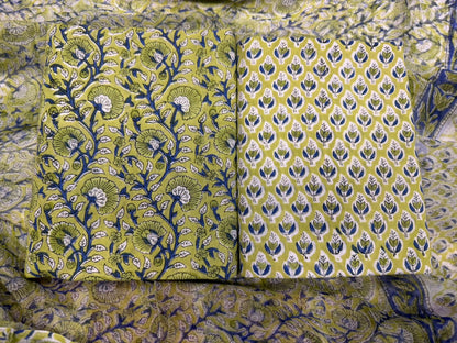 Cotton Suit with Chiffon Duppata