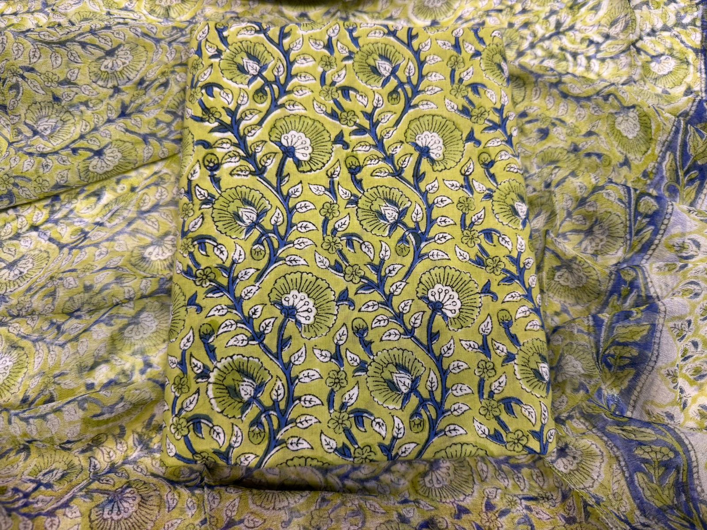 Cotton Suit with Chiffon Duppata