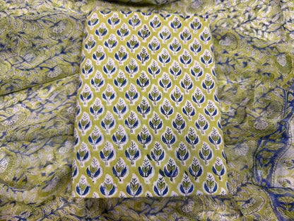 Cotton Suit with Chiffon Duppata