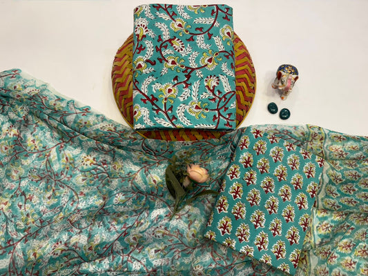 Cotton Suit with Chiffon Duppata