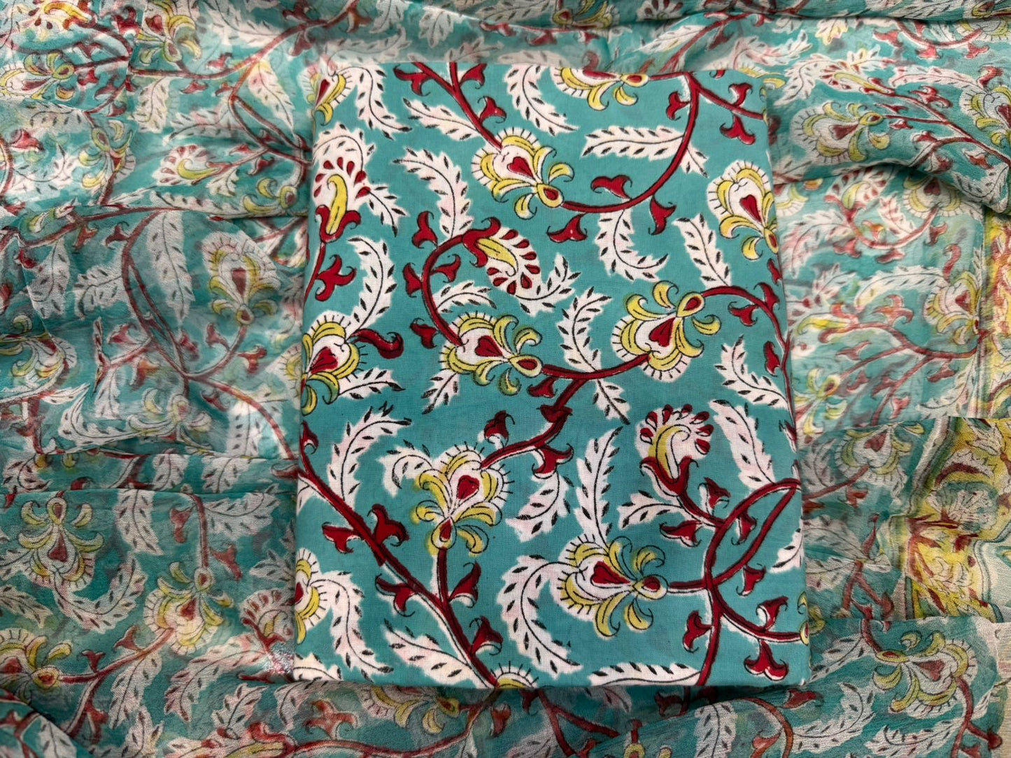 Cotton Suit with Chiffon Duppata