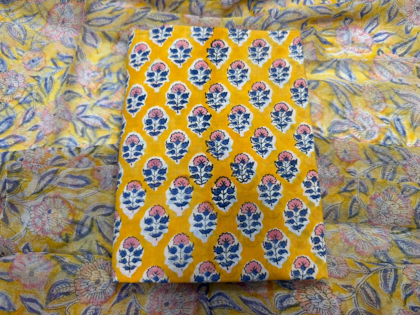 Cotton Suit with Chiffon Duppata