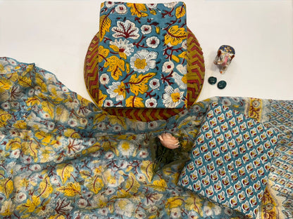 Cotton Suit with Chiffon Duppata