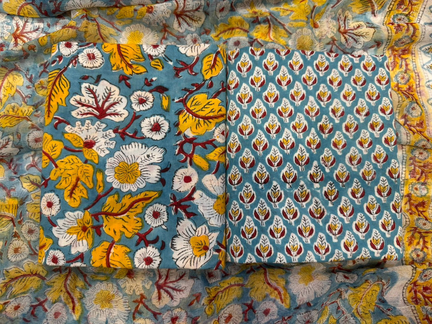 Cotton Suit with Chiffon Duppata