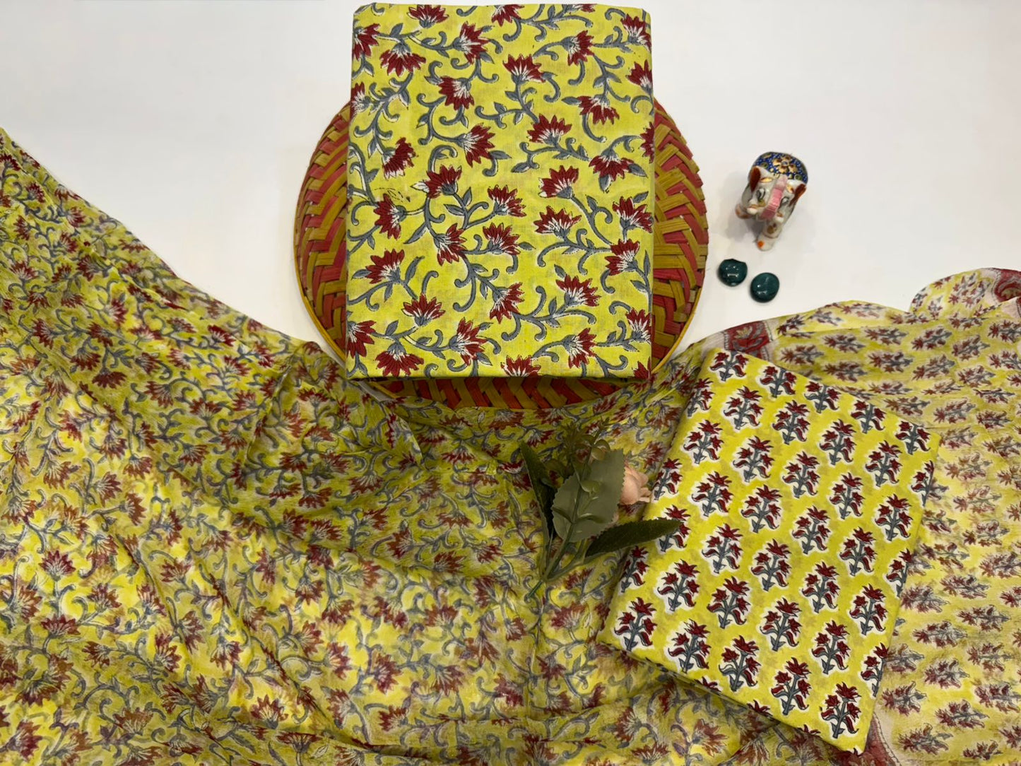 Cotton Suit with Chiffon Duppata