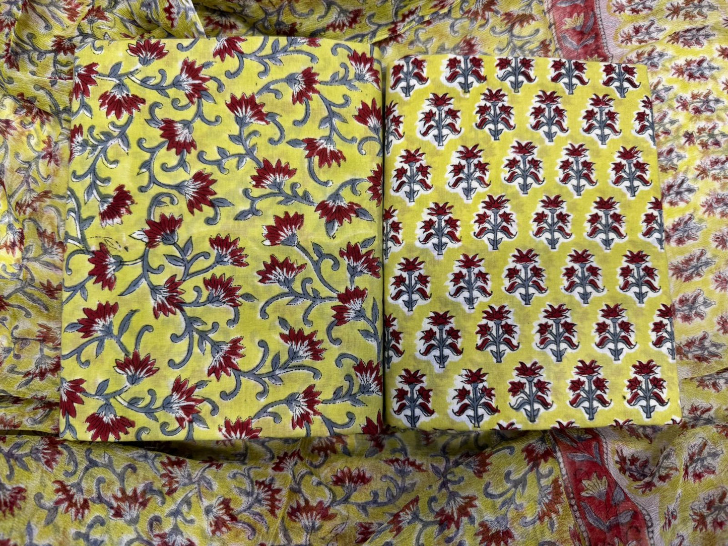 Cotton Suit with Chiffon Duppata