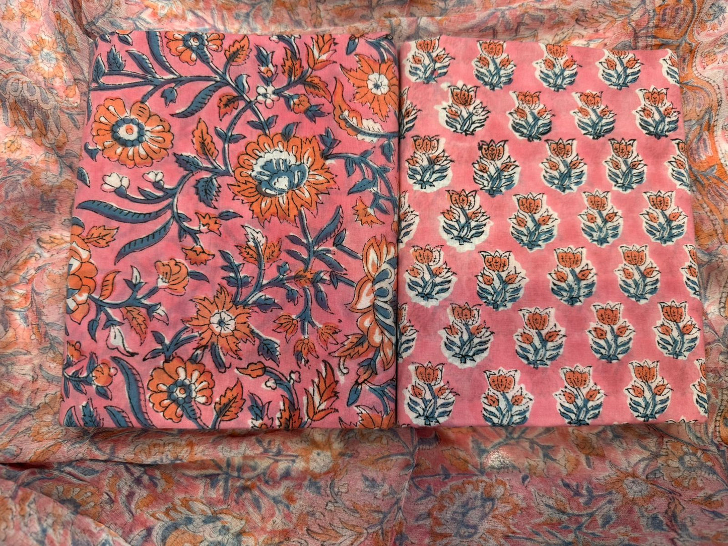 Cotton Suit with Chiffon Duppata