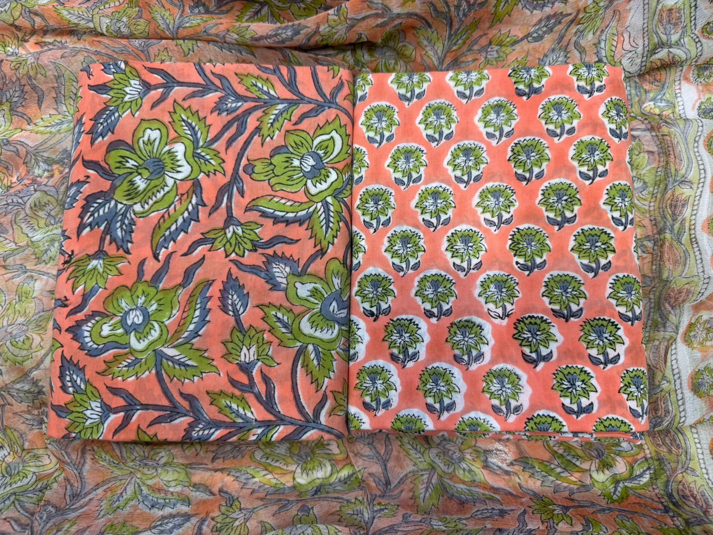 Cotton Suit with Chiffon Duppata