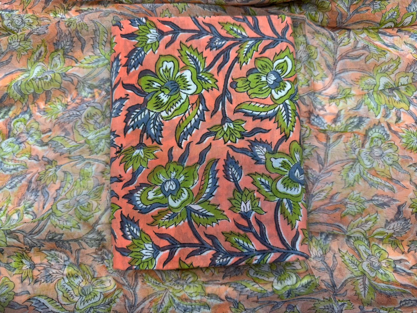 Cotton Suit with Chiffon Duppata