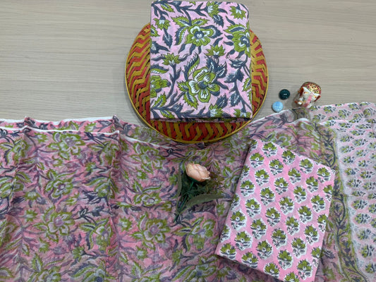 Cotton Suit with Chiffon Duppata