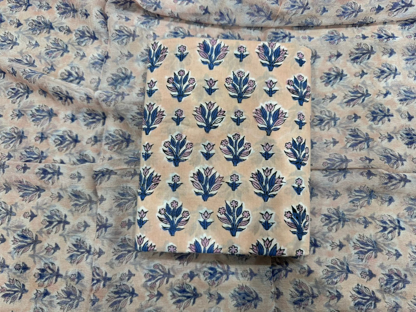 Cotton Suit with Chiffon Duppata