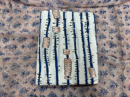 Cotton Suit with Chiffon Duppata