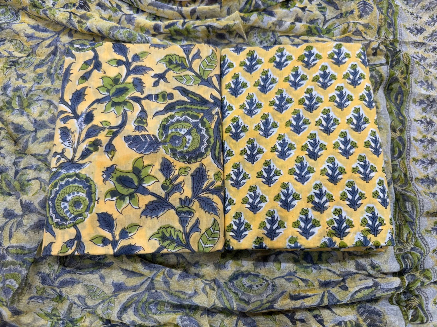 Cotton Suit with Chiffon Duppata