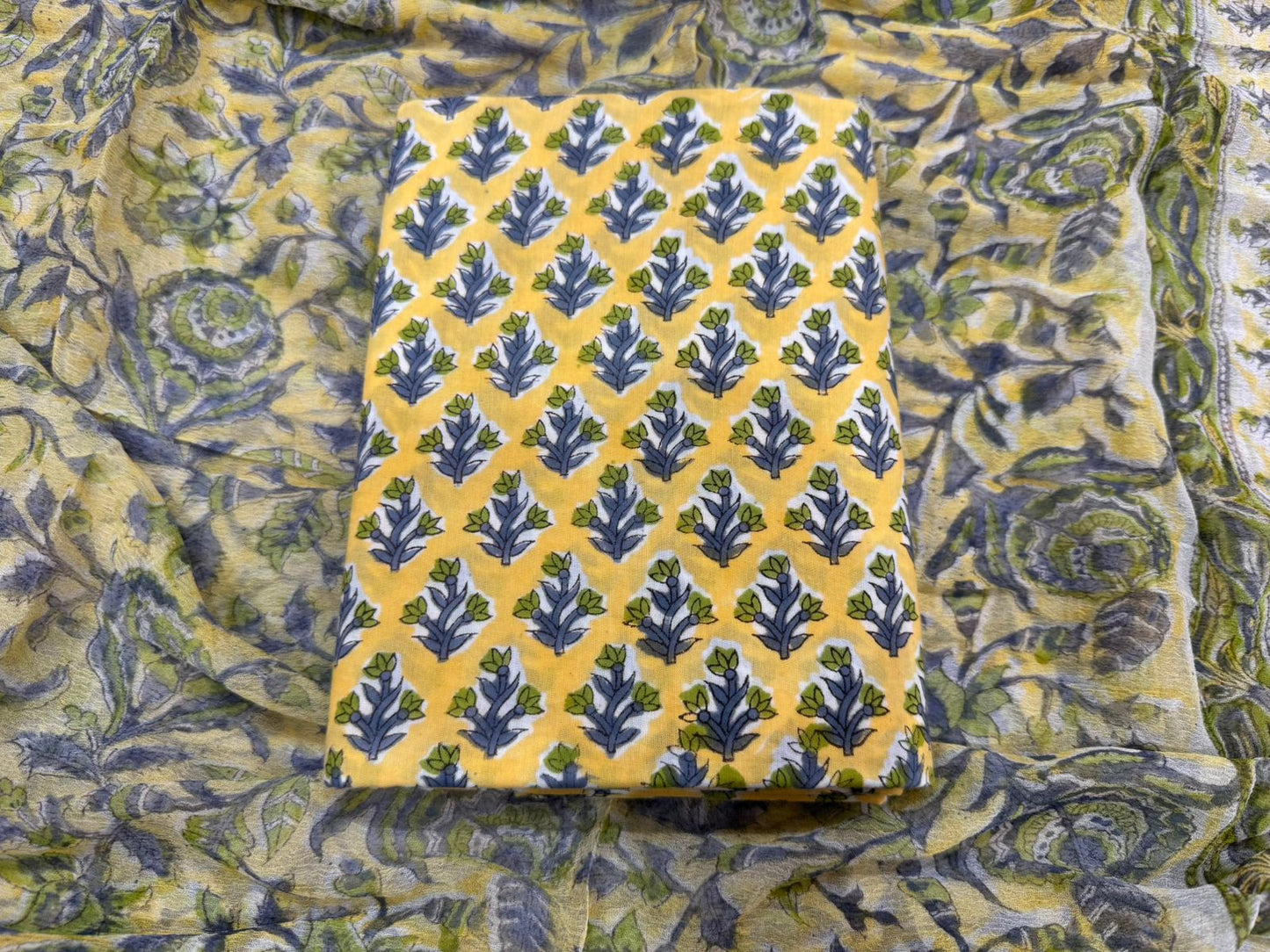 Cotton Suit with Chiffon Duppata